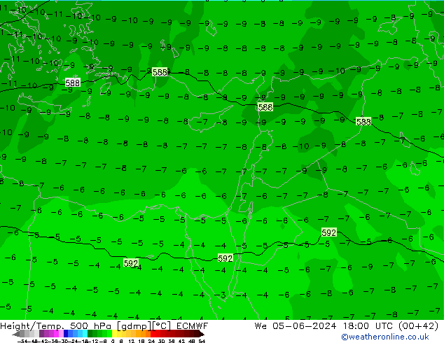 Z500/Regen(+SLP)/Z850 ECMWF wo 05.06.2024 18 UTC