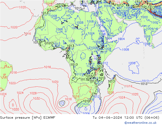 приземное давление ECMWF вт 04.06.2024 12 UTC