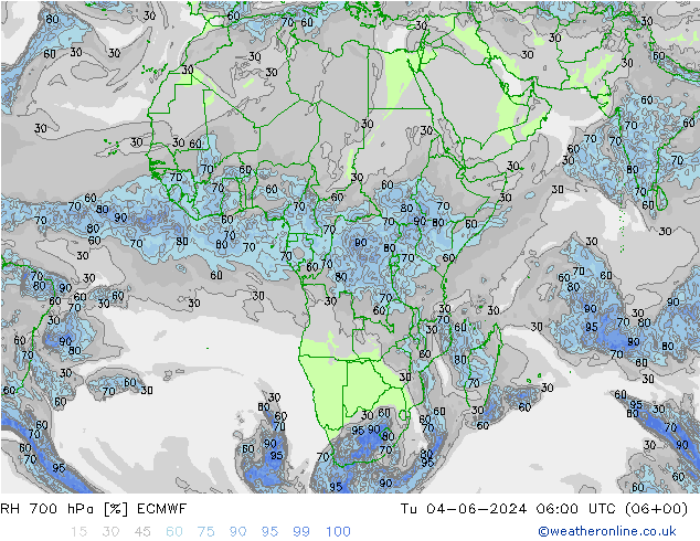 RH 700 hPa ECMWF  04.06.2024 06 UTC