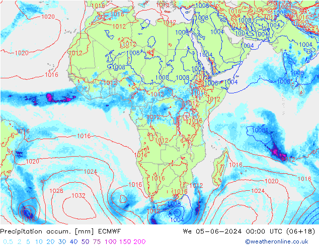 Precipitation accum. ECMWF St 05.06.2024 00 UTC