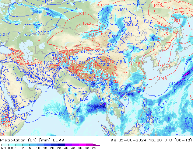 Z500/Rain (+SLP)/Z850 ECMWF We 05.06.2024 00 UTC