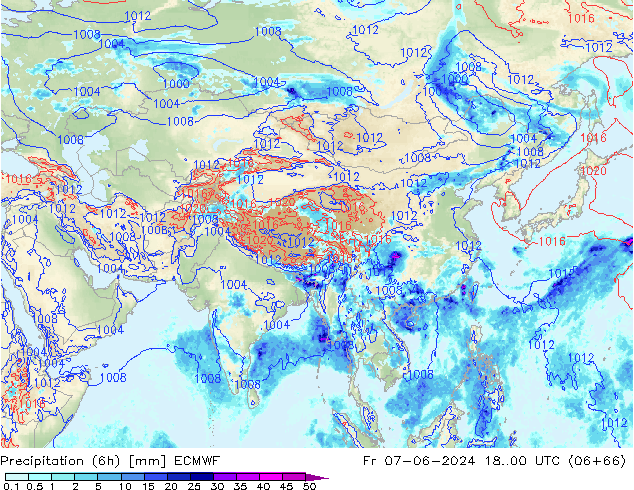 Z500/Yağmur (+YB)/Z850 ECMWF Cu 07.06.2024 00 UTC