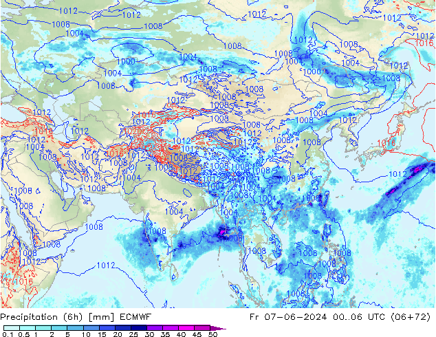 Z500/Rain (+SLP)/Z850 ECMWF  07.06.2024 06 UTC