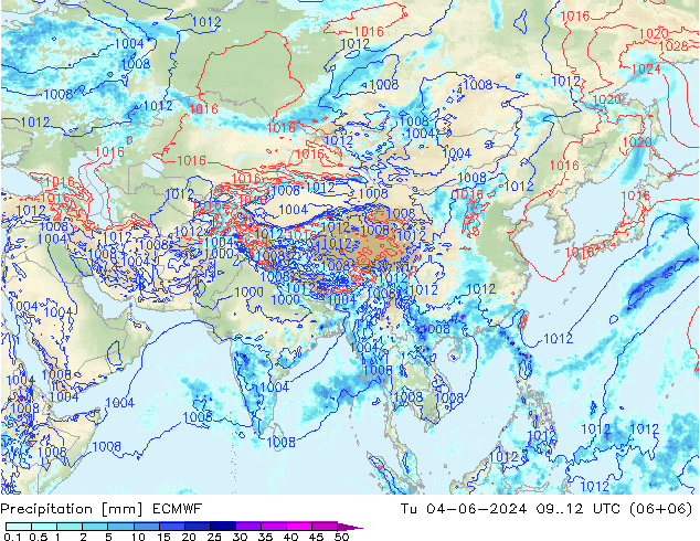 Precipitación ECMWF mar 04.06.2024 12 UTC