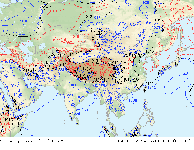 ciśnienie ECMWF wto. 04.06.2024 06 UTC