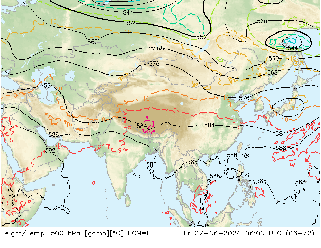 Z500/Rain (+SLP)/Z850 ECMWF  07.06.2024 06 UTC