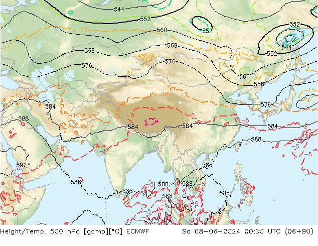 Yükseklik/Sıc. 500 hPa ECMWF Cts 08.06.2024 00 UTC