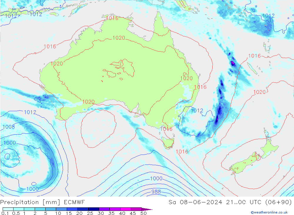 Precipitation ECMWF Sa 08.06.2024 00 UTC