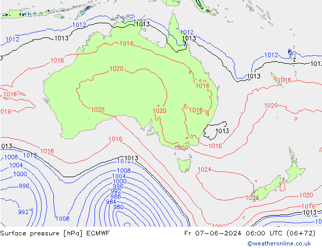 Surface pressure ECMWF Fr 07.06.2024 06 UTC