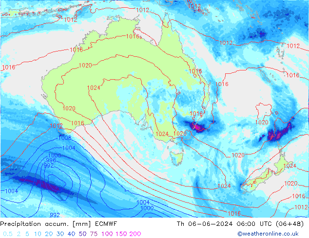 Totale neerslag ECMWF do 06.06.2024 06 UTC