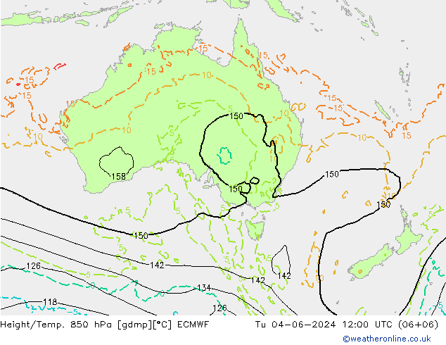 Z500/Rain (+SLP)/Z850 ECMWF mar 04.06.2024 12 UTC