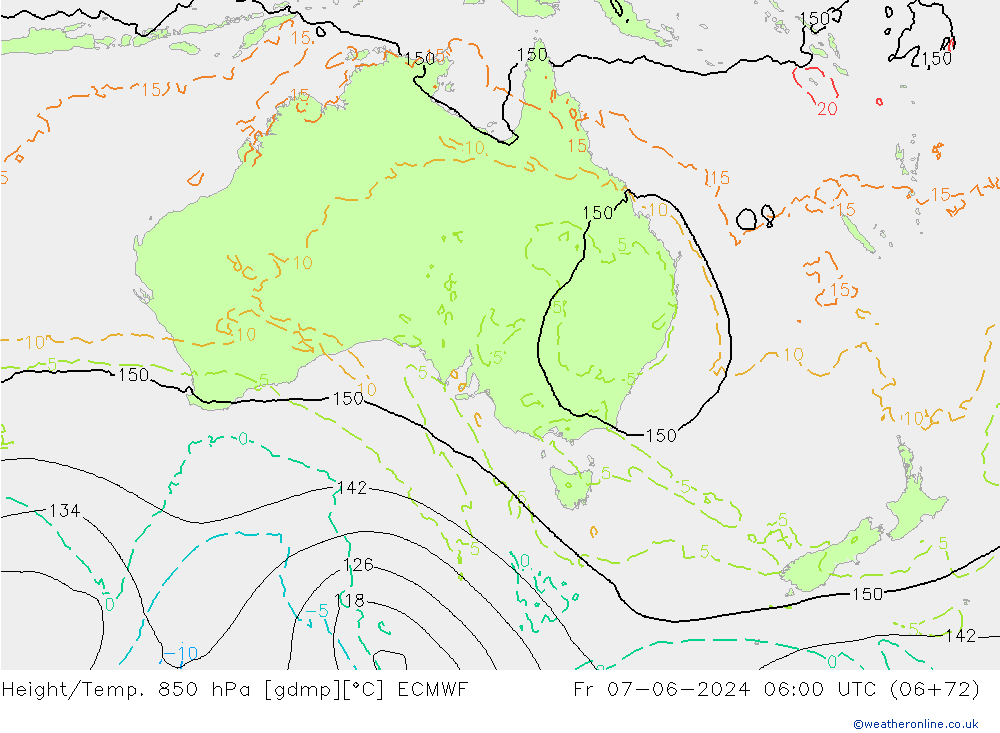 Z500/Rain (+SLP)/Z850 ECMWF vie 07.06.2024 06 UTC
