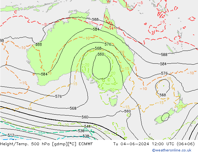 Z500/Rain (+SLP)/Z850 ECMWF mar 04.06.2024 12 UTC