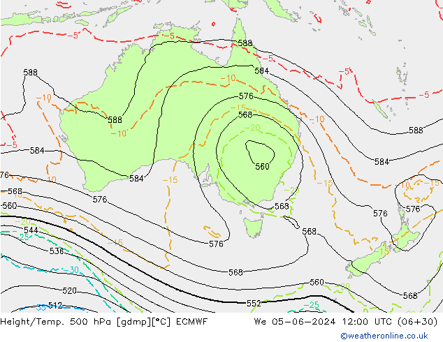 Z500/Rain (+SLP)/Z850 ECMWF  05.06.2024 12 UTC