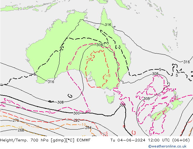 Height/Temp. 700 hPa ECMWF  04.06.2024 12 UTC