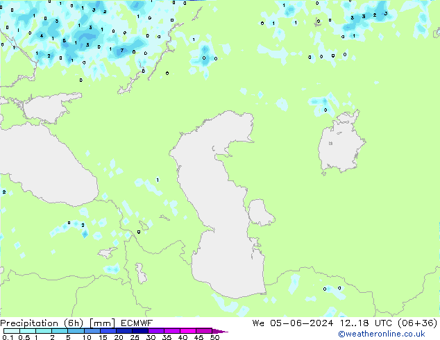 Yağış (6h) ECMWF Çar 05.06.2024 18 UTC