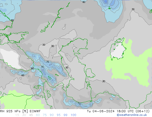 Humedad rel. 925hPa ECMWF mar 04.06.2024 18 UTC