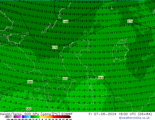 Z500/Rain (+SLP)/Z850 ECMWF Pá 07.06.2024 18 UTC