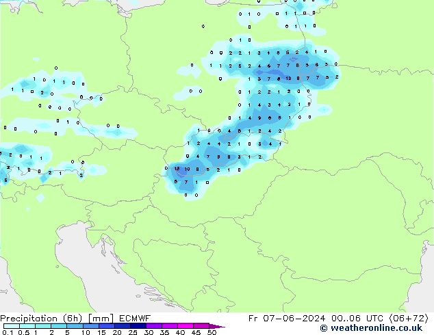 Z500/Regen(+SLP)/Z850 ECMWF vr 07.06.2024 06 UTC