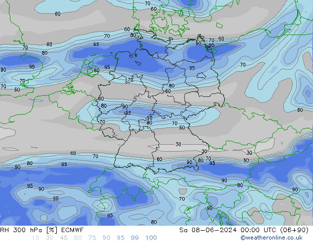 RH 300 hPa ECMWF  08.06.2024 00 UTC