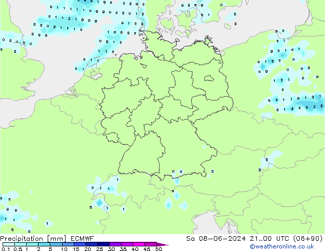 Neerslag ECMWF za 08.06.2024 00 UTC