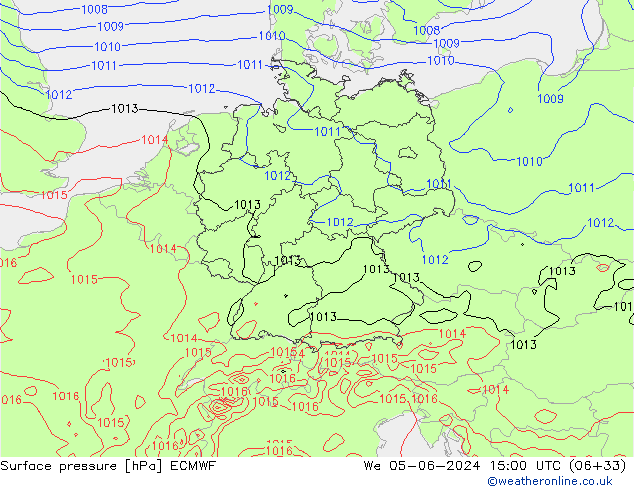 приземное давление ECMWF ср 05.06.2024 15 UTC