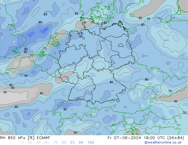 RH 850 hPa ECMWF Fr 07.06.2024 18 UTC