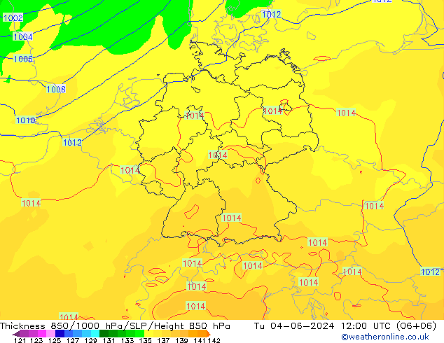 Thck 850-1000 hPa ECMWF mar 04.06.2024 12 UTC