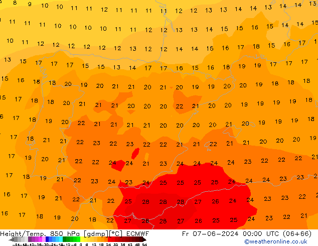 Z500/Yağmur (+YB)/Z850 ECMWF Cu 07.06.2024 00 UTC