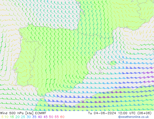 Rüzgar 500 hPa ECMWF Sa 04.06.2024 12 UTC