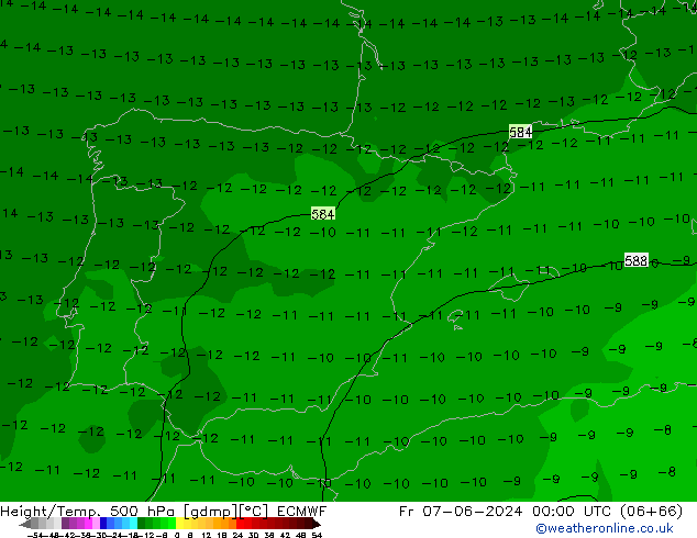 Z500/Yağmur (+YB)/Z850 ECMWF Cu 07.06.2024 00 UTC