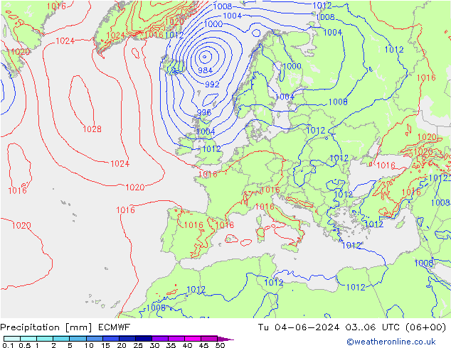 Niederschlag ECMWF Di 04.06.2024 06 UTC