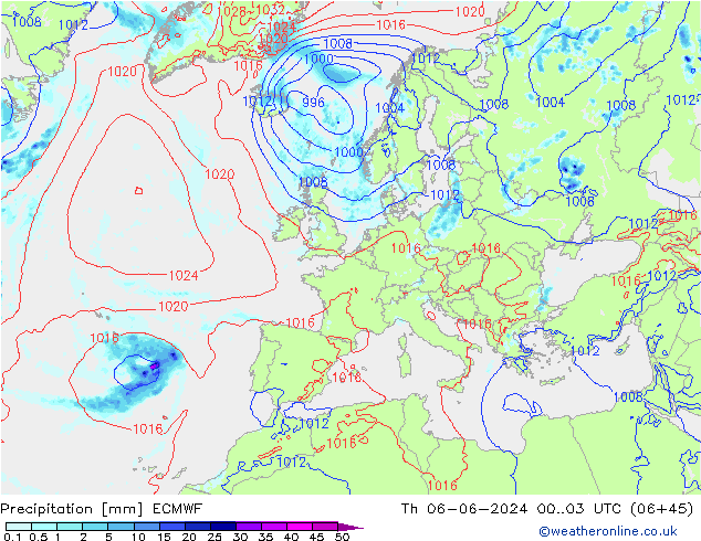 opad ECMWF czw. 06.06.2024 03 UTC