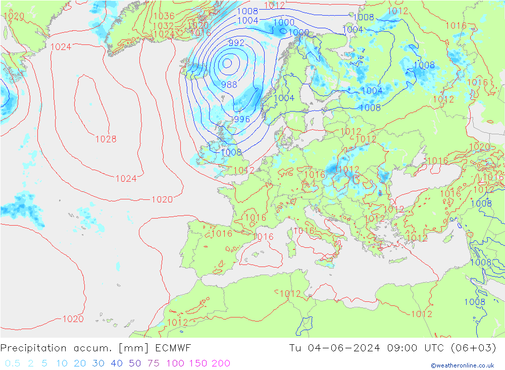 Precipitation accum. ECMWF Ter 04.06.2024 09 UTC