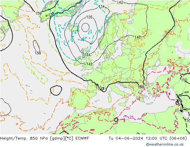 Z500/Rain (+SLP)/Z850 ECMWF Ter 04.06.2024 12 UTC