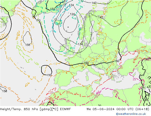 Height/Temp. 850 hPa ECMWF  05.06.2024 00 UTC