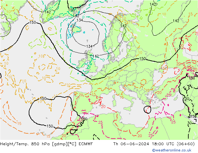 Z500/Rain (+SLP)/Z850 ECMWF Qui 06.06.2024 18 UTC