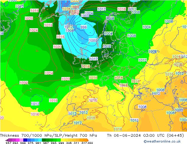 Schichtdicke 700-1000 hPa ECMWF Do 06.06.2024 03 UTC