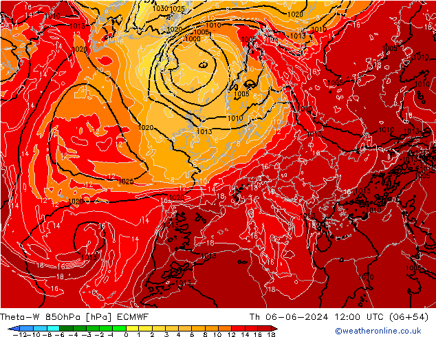 Theta-W 850hPa ECMWF Do 06.06.2024 12 UTC