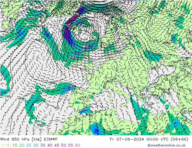  950 hPa ECMWF  07.06.2024 00 UTC