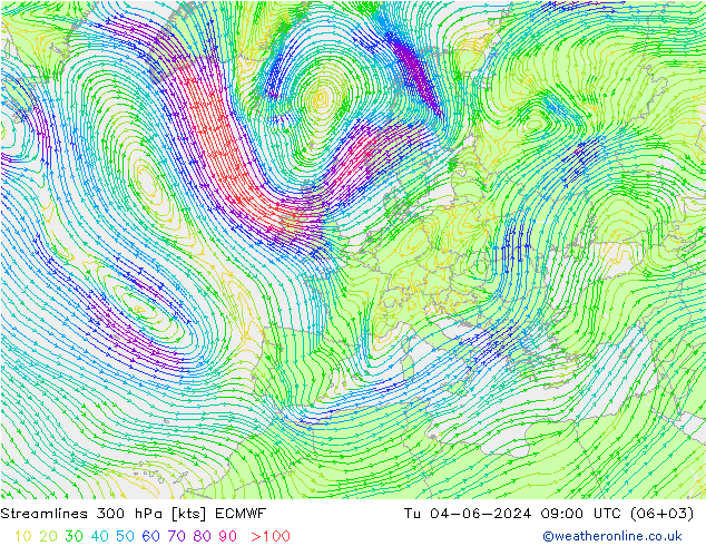  300 hPa ECMWF  04.06.2024 09 UTC