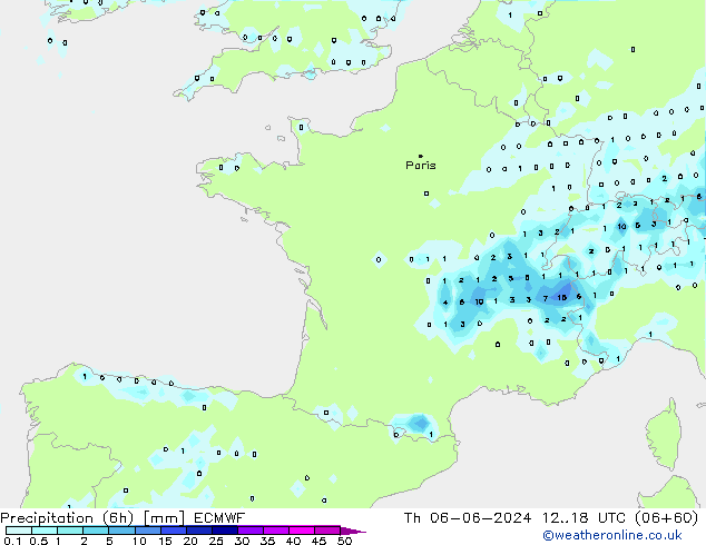 Z500/Rain (+SLP)/Z850 ECMWF Qui 06.06.2024 18 UTC