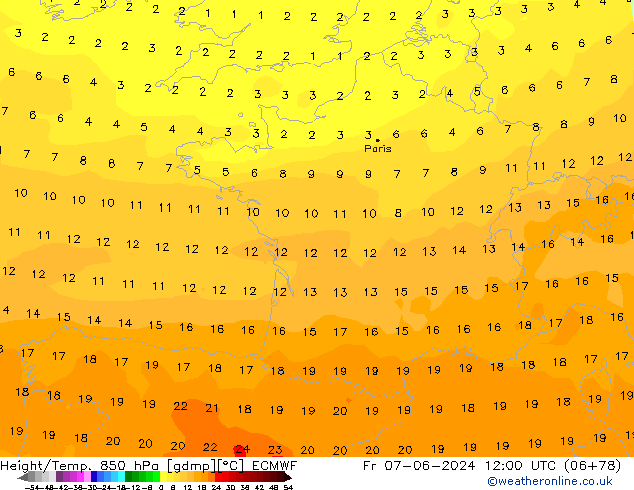 Z500/Regen(+SLP)/Z850 ECMWF vr 07.06.2024 12 UTC