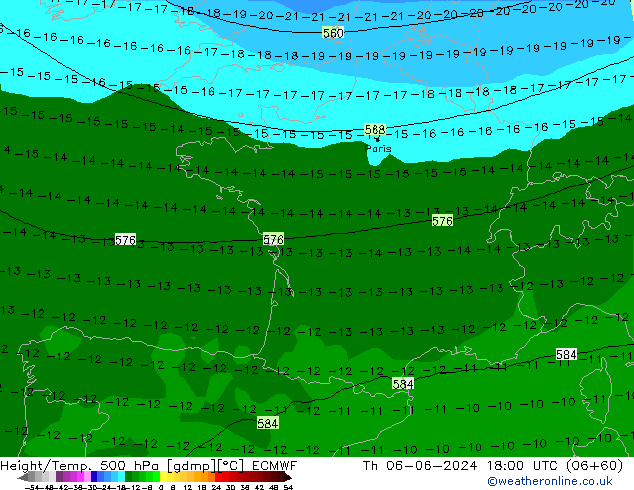 Z500/Rain (+SLP)/Z850 ECMWF Qui 06.06.2024 18 UTC