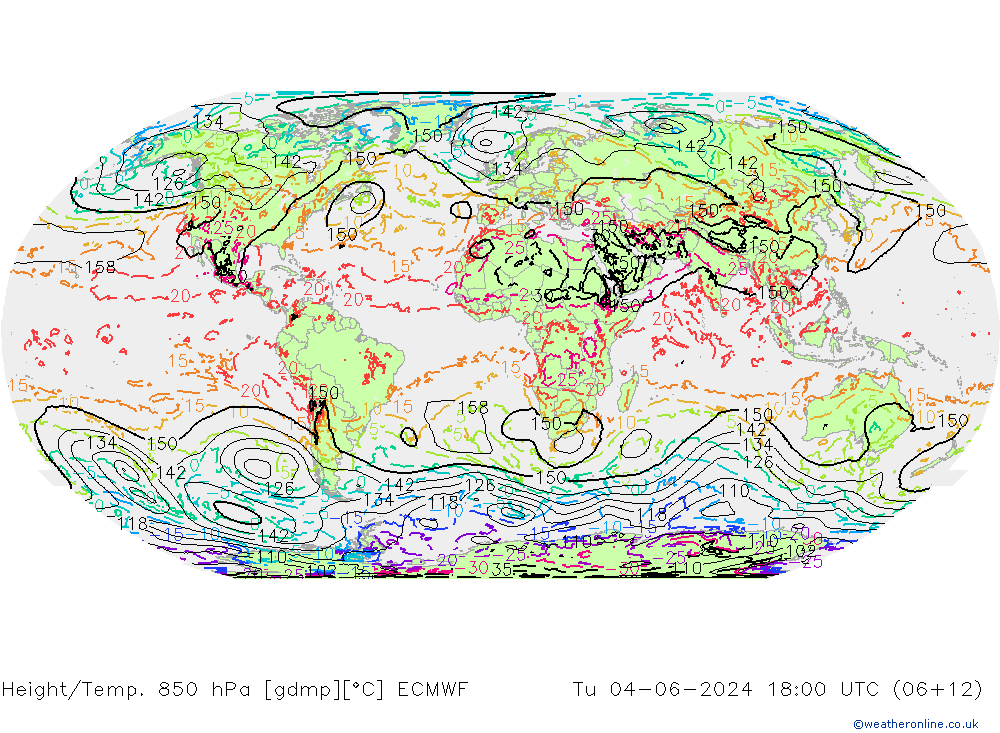 Z500/Rain (+SLP)/Z850 ECMWF Tu 04.06.2024 18 UTC