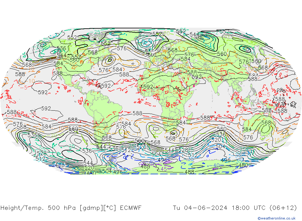 Z500/Rain (+SLP)/Z850 ECMWF Tu 04.06.2024 18 UTC