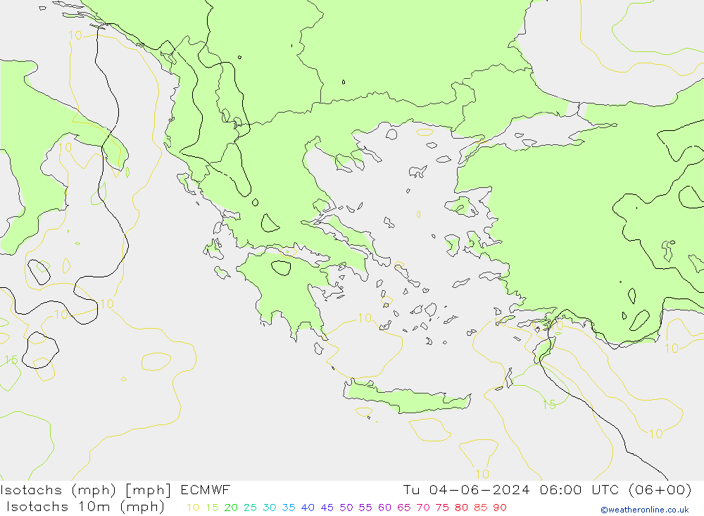 Isotachs (mph) ECMWF mar 04.06.2024 06 UTC