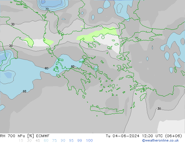 RH 700 hPa ECMWF mar 04.06.2024 12 UTC