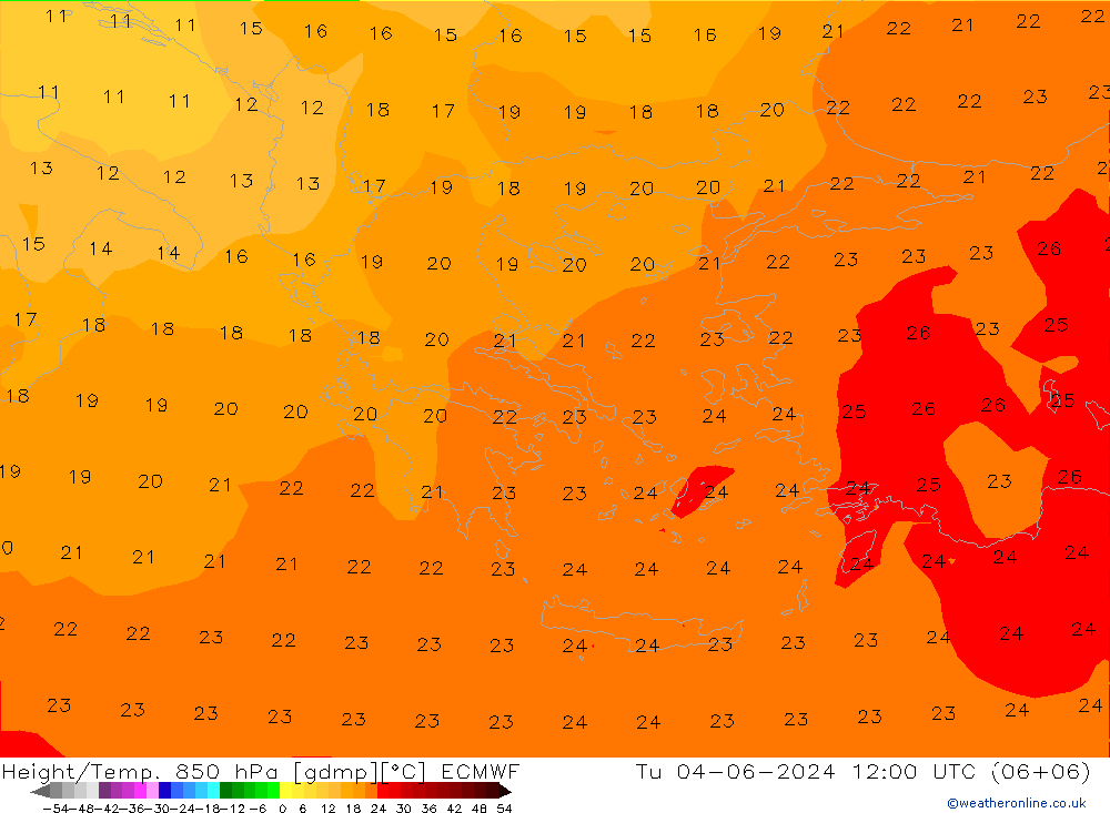 Z500/Rain (+SLP)/Z850 ECMWF Tu 04.06.2024 12 UTC