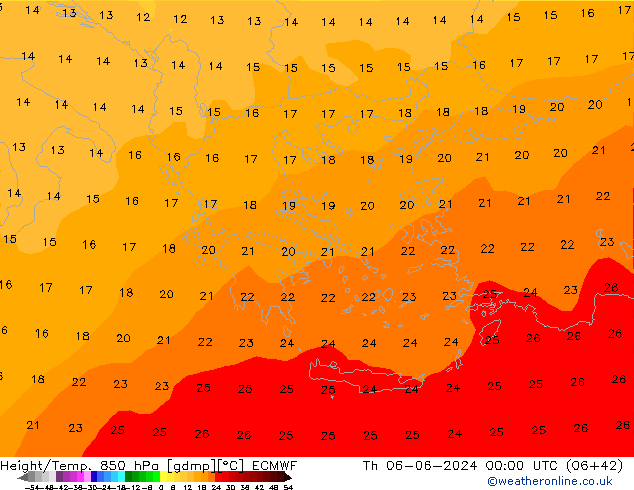 Z500/Rain (+SLP)/Z850 ECMWF Th 06.06.2024 00 UTC